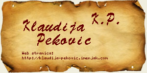 Klaudija Peković vizit kartica